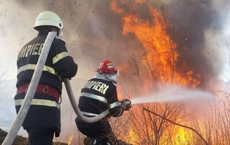 O țigară aruncată la întâmplare a incendiat șase hectare de vegetaţie uscată în Galați