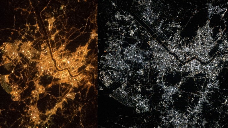 Seul văzut din spațiu  2011 vs 2025 Sursa foto: X/ Don Pettit