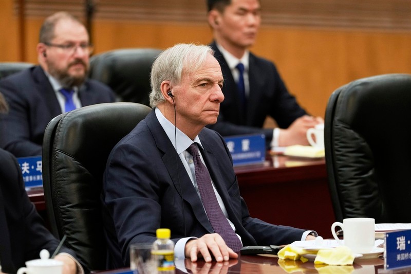 Bridgewater Associates Chairman Ray Dalio attends an event with Chinese President Xi Jinping at the Great Hall of the People in Beijing on Friday, March 28, 2025.,Image: 980393455, License: Rights-managed, Restrictions: This content is intended for editorial use only. For other uses, additional clearances may be required., Model Release: no, Pictured: Ray Dalio,Xi Jinping
