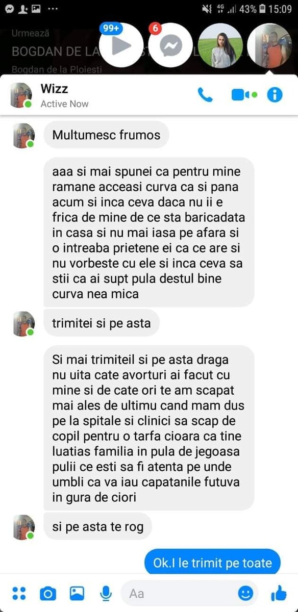 Mesaje de amenințare transmise Izabelei prin intermediul unei prietene de-ale sale