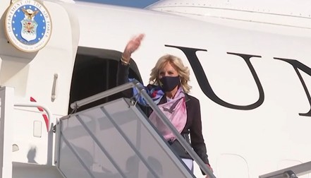 Jill Biden a ajuns în România (foto: captură video Digi24)