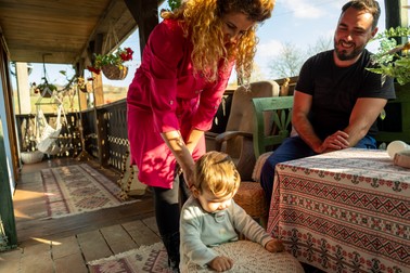 Andreea, Radu și Zian Moldovan, cea mai tânără familie din Șapartoc