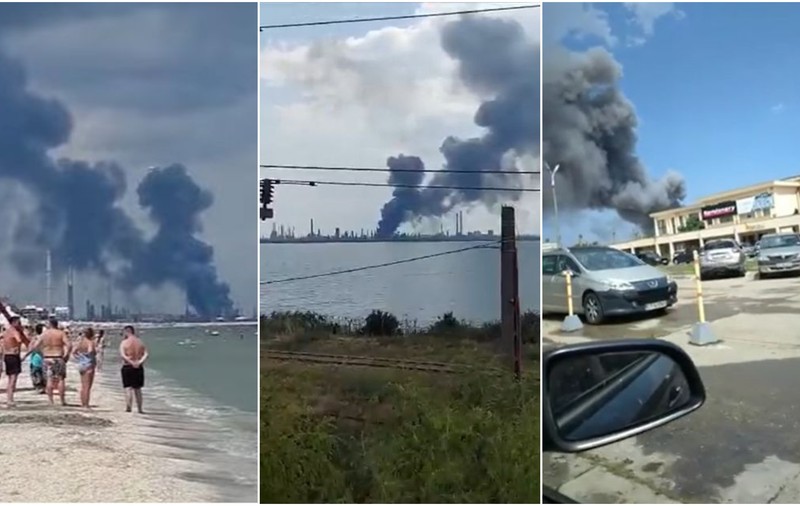 Incendiu la combinatul Petromidia din Năvodari. Nu sunt victime printre angajați