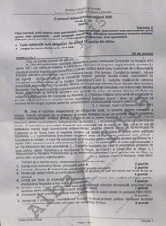 Subiectele primite de elevi la ISTORIE - sesiunea de toamnă Bac 2020| sursa foto Alba24