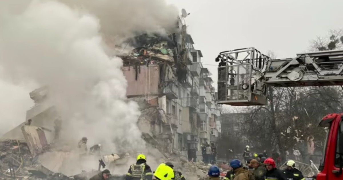Poltava, 1 februarie 2025. Bloc de locuințe lovit de ruși Foto: DSNS Ucraina