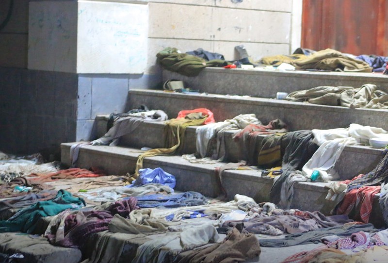 epa10581279 A handout photo made available by the Houthi Media Center shows the aftermath of a deadly stampede in Sana'a, Yemen, 19 April 2023. At least 80 people, including women and children, were killed and dozens more wounded in a crowd crush in the Yemeni capital Sana'a as a Ramadan alms donation sparked a stampede. EPA-EFE/HOUTHI MEDIA CENTER HANDOUT BEST QUALITY AVAILABLE HANDOUT EDITORIAL USE ONLY/NO SALES