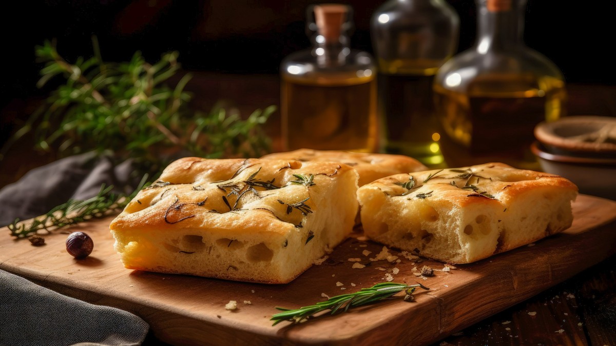Focaccia cu ierburi aromatice