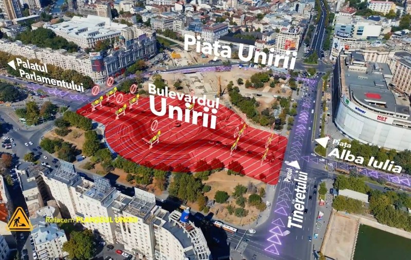 Cum se va circula în București, în zona Planșeului Unirii, în următoarele șase luni