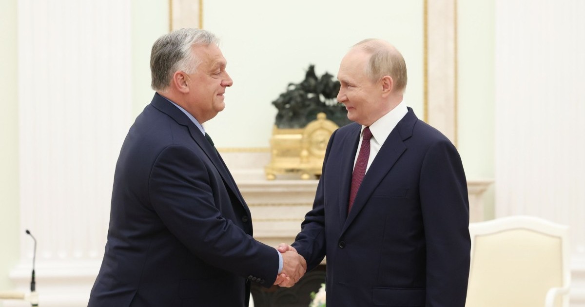 Viktor Orban și Vladimir Putin la Moscova, pe 5 iulie Foto: Hepta