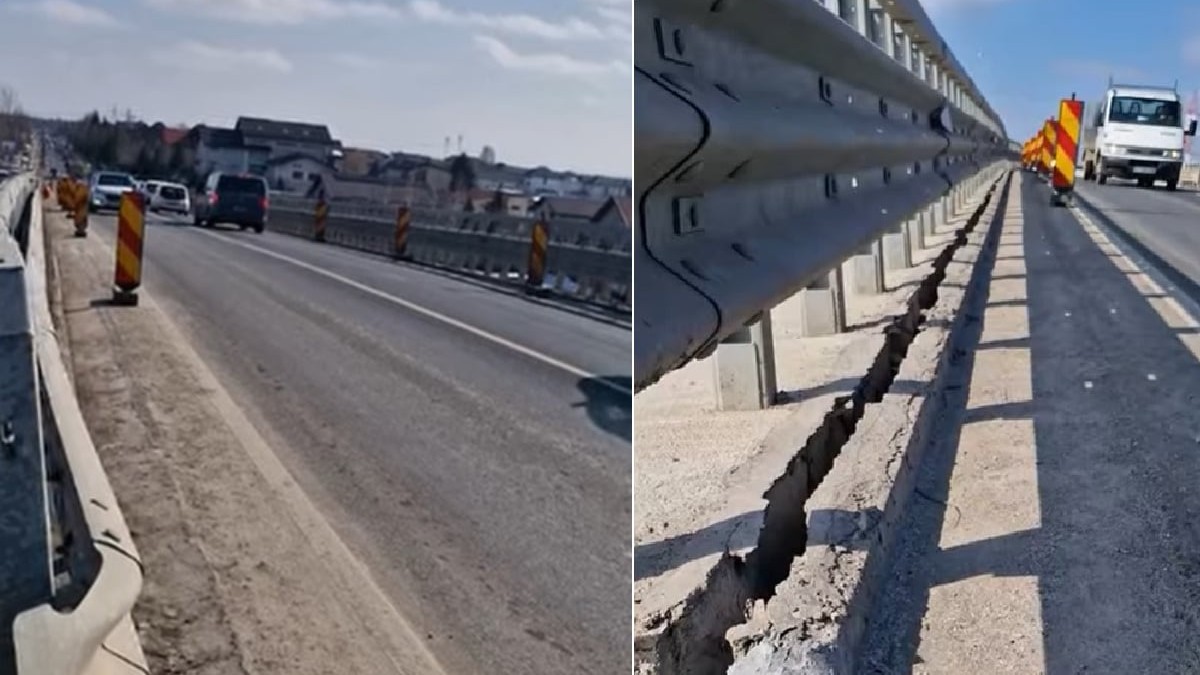 Pasajul de pe DJ401 peste Autostrada A0, care leagă comuna Berceni de București,