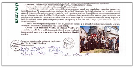 Fragment din scrisoarea deschisă către Mitropolitul Ardealului, Laurențiu Streza