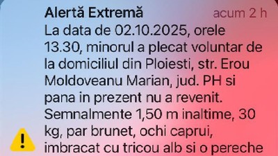 MESAJ RO ALERT CIOPIL DISPARUT