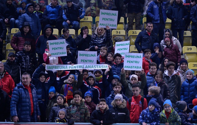Concordia Chiajna - FCSB, meci pentru Anastasia. Micuța a fost depistată cu o boală teribilă. Încasările au fost donate familiei