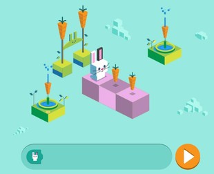 Pagina de pornire a jocului Google Doodle - Coding for carrots