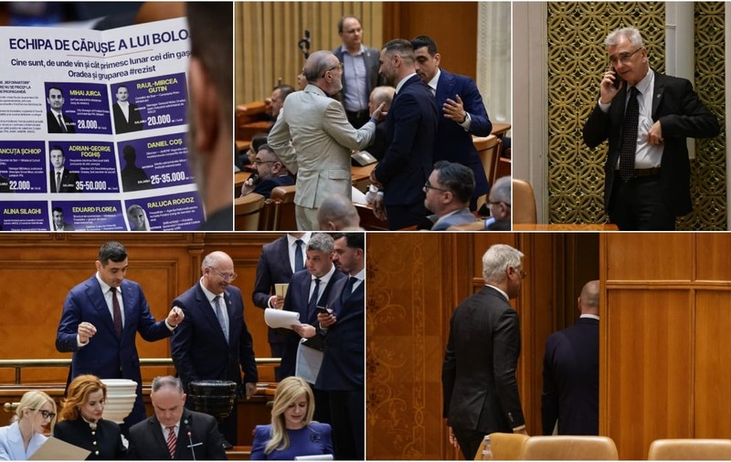 Ce nu s-a văzut la televizor în timpul votului moțiunii de cenzură împotriva Guvernului Bolojan. Negocieri în șoaptă, telefoane pe fugă și calcule la limită
