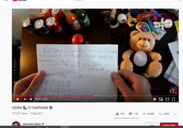 O scrisoare primită de la un fan de 11 ani de către “Colo”. Vloggerul primește multe scrisori și cadouri de la copii