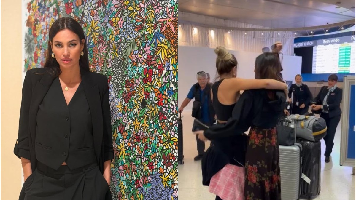Alina Puscau si-a intampinat mama si prietena la aeroport. FOTO/ Instagram