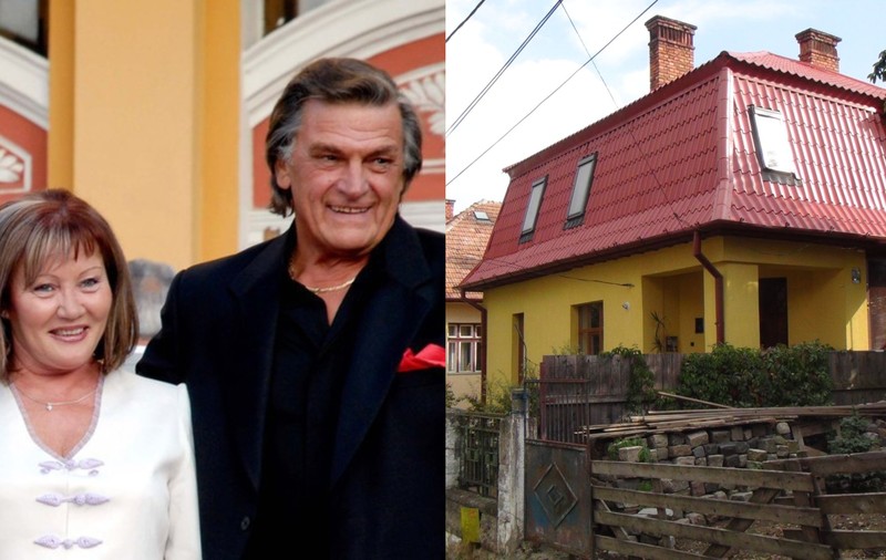 Imagini cu casa din Cluj în care locuiește Florin Piersic. E situată pe malul Someșului și e vopsită într-o nuanță aprinsă