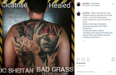 JC postează des fotografii cu tatuajele pe care le face. / Foto: Captură Instagram