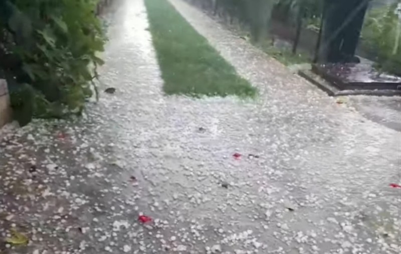 O grindină de un sfert de oră a făcut ravagii în Buzău. „S-au dus fructele, s-au dus vița-de-vie, roșiile, cartofii, tot ce a fost în grădină” - VIDEO