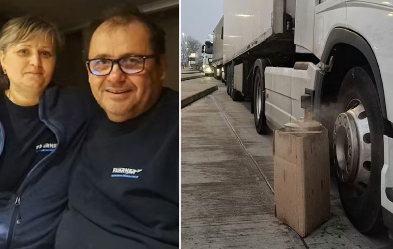 Gabriel și Angelica, șoferi români de TIR, fac Crăciunul într-o parcare din Germania, departe de casă: „Nu este ușor”