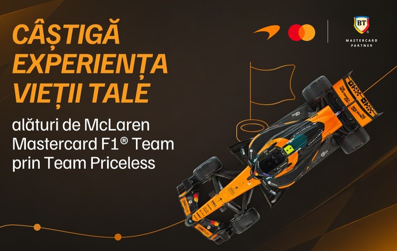 Doi români pot ajunge în mijlocul echipei campioane la Formula 1, gratis! Tot ce trebuie să faci e să participi la un quiz al Băncii Transilvania