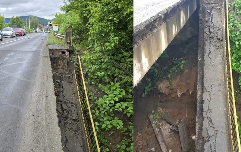 Un pod de pe drumul de centura din Baia Mare s-a prăbușit. Traficul a fost deviat pe rute alternative