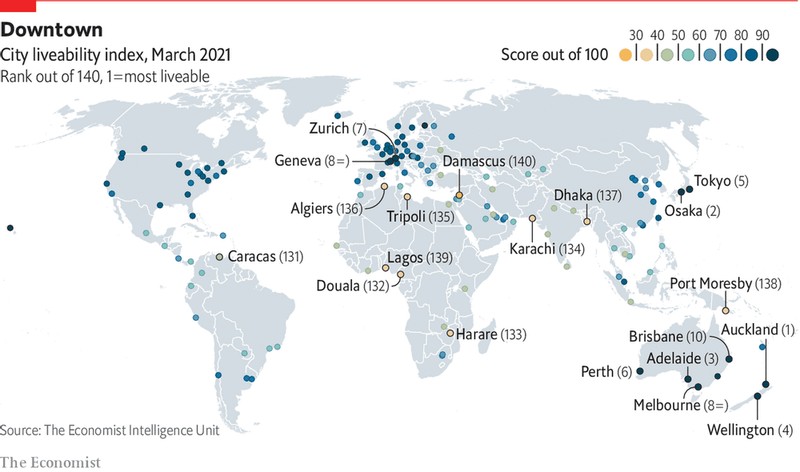 Studiu The Economist: Auckland este cel mai bun oraş din lume pentru locuit