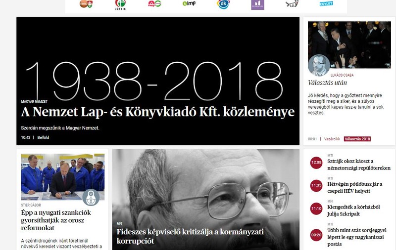 Se închide Magyar Nemzet, unul dintre cele două ziare de opoziție din Ungaria