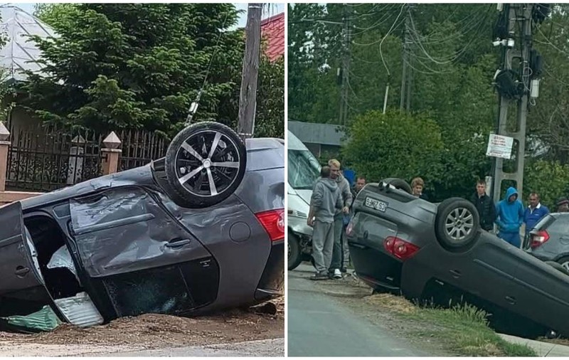 Un bebeluş şi mama lui au ajuns la spital, după ce maşina în care se aflau a fost lovită de o autoutilitară, în Brăila