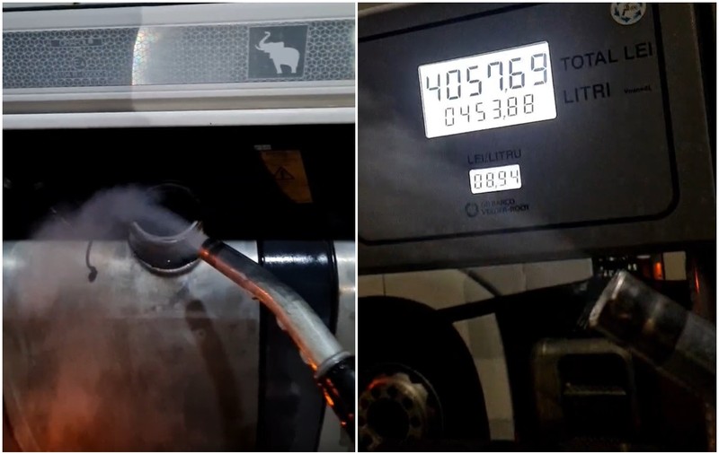 Cum a primit un șofer de TIR aer în loc de 400 de litri de motorină, la o benzinărie din Argeș | VIDEO