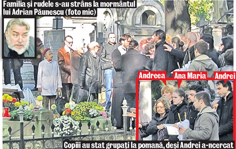 Adrian Păunescu, plâns de toţi copiii lui