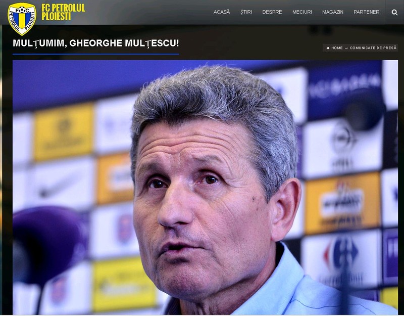 Clubul din Ploieşti i-a mulţumit antrenorului pentru ce a făcut foto: fcpetrolul.ro