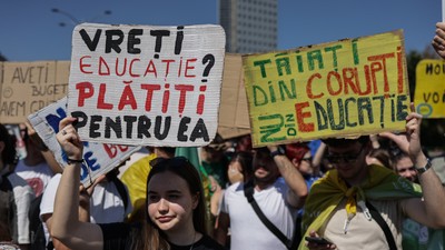 Protest al studenților in Piața Victoriei 26.06.2025. Foto Vlad Chirea
