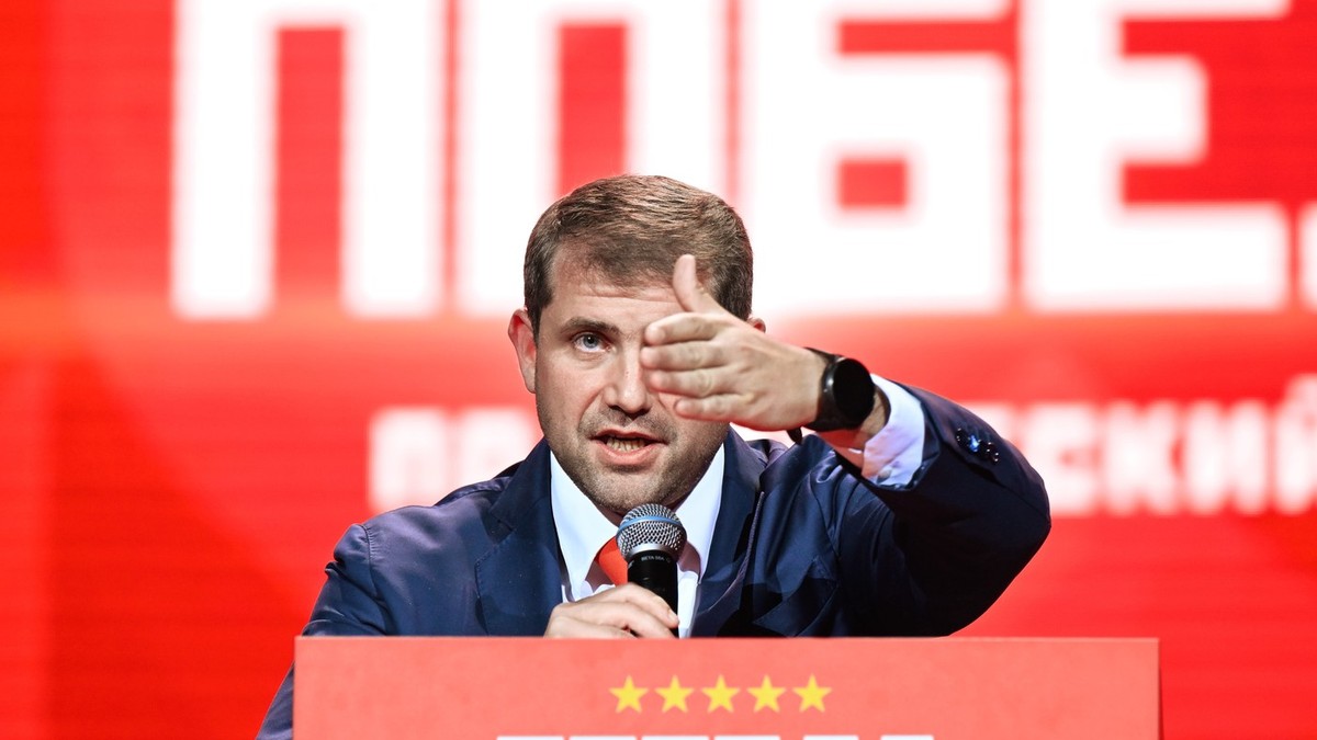 Ilan Șor ține un discurs la Congresul Blocului „Victorie - Pobeda”, organizat la Moscova Foto: Profimedia