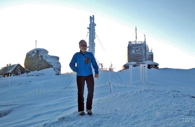 George Porancia, zis Gicanu, la staţia meteo de la Vârful Omu