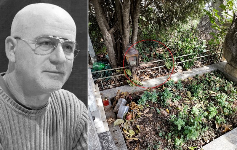 Jurnalistul căruia interlopii i-au aruncat în trecut o pisică moartă pe mormântul soției a găsit sâmbătă crucea de lemn smulsă