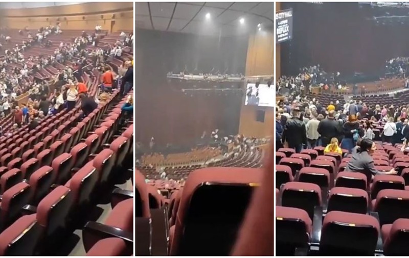 Imagini din sala de concerte de la Moscova. Oamenii s-au ascuns printre scaune când s-au auzit primele focuri de armă