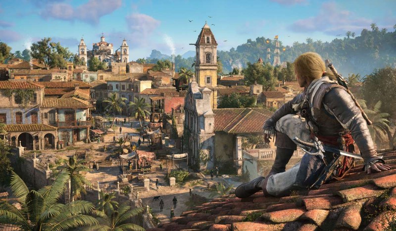 Edward Kenway din Assassin’s Creed Black Flag Resynced, pe acoperișul unei clădiri din Havana. Foto: Ubisoft