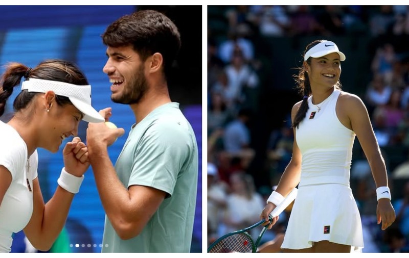 Carlos Alcaraz și Emma Răducanu, în tandrețuri pe terenul de tenis. Deja se vorbește despre o idilă