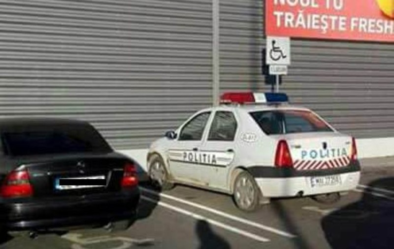Polițist din Călărași amendat de colegi. A parcat pe un loc destinat persoanelor cu handicap