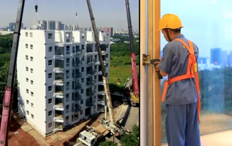 O firmă din China a ridicat un bloc cu 10 etaje în 28 de ore