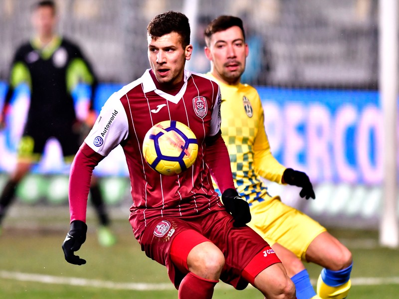 George Tucudean in meciul de fotbal dintre Juventus Bucuresti si CFR Cluj, contand pentru Liga 1 Betano, desfasurat pe Stadionul Ilie Oana Ploiesti, duminica 25 februarie 2018. © FOTO Razvan Pasarica/SPORT PICTURES