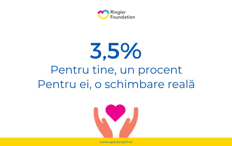 Donează 3,5 la sută din impozit către Fundația Ringier și, astfel, îi ajuți pe micuții bolnavi. Numai în anul 2025, cu ajutorul oamenilor cu suflet mare, aproximativ 100.000 de euro au ajuns la copiii suferinzi aflați în programele umanitare ale fundației