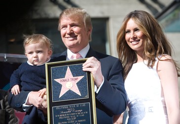 Jan 16, 2007; Hollywood, CA, USA; US billionaire DONALD TRUMP poses with his wife MELANIA KNAUSS and their 10-month-old son BARRON after he was honored with the 2,327th star on the Hollywood Walk of Fame on Hollywood Boulevard in Hollywood. Mandatory Credit: Photo by Armando Arorizo/ZUMA Press. (©) Copyright 2007 by Armando Arorizo