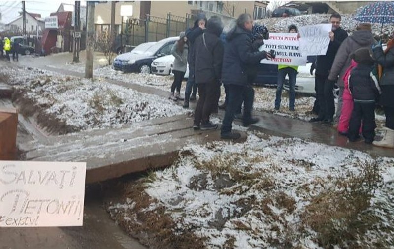 Protestul cu sicriu de copil, pe trecerea de pietoni unde a paralizat Ana Maria Tănasă