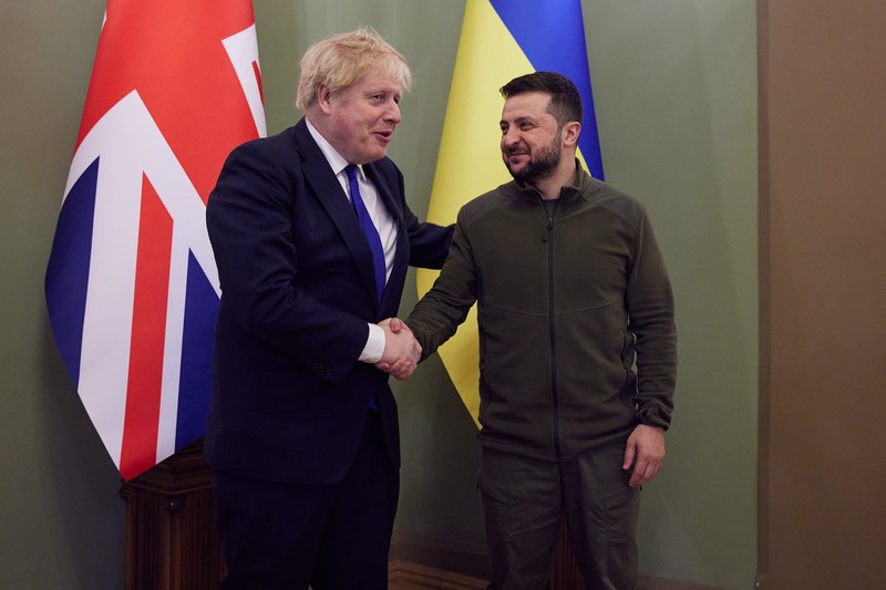 Boris Johnson și Volodimir Zelenski / FOTO: Volodimir Zelenski - Facebook