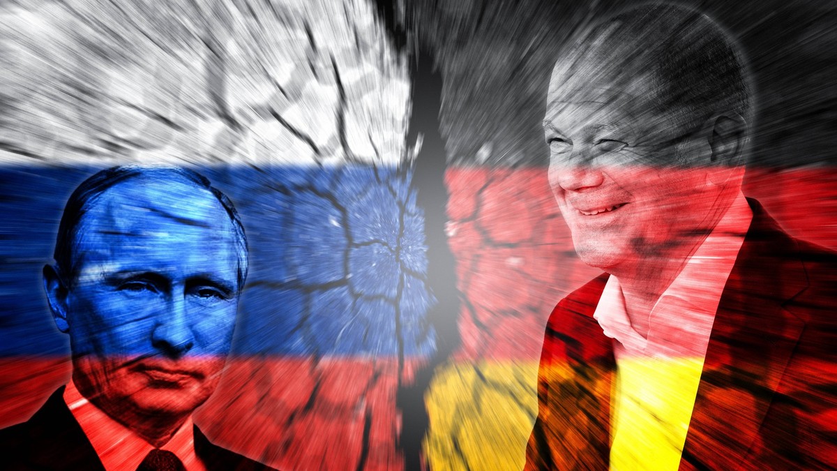 Imagine cu caracter ilustrativ reprezentându-i pe Vladimir Putin (stânga) și Olaf Scholz Foto: Profimedia