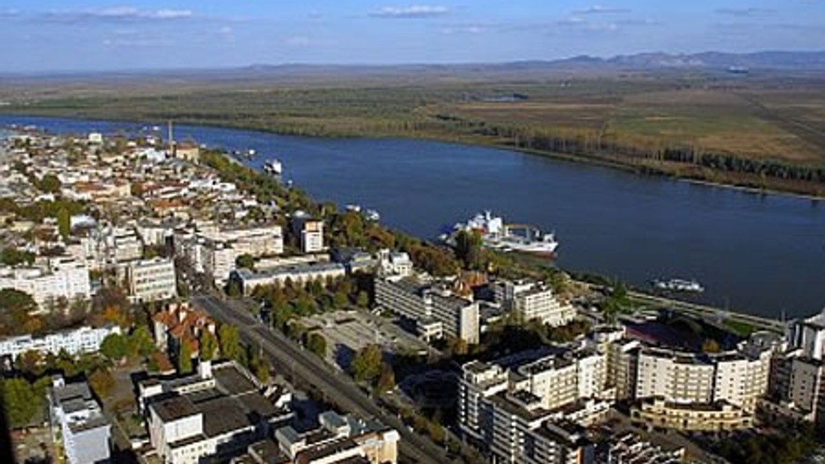 Podul suspendat peste Dunăre de la Brăila