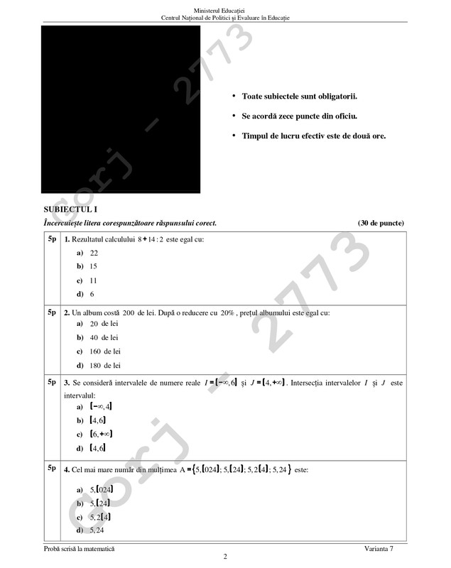 Rezolvarea subiectelor la Matematică la Evaluarea Națională 2024. „Un elev se putea descurca relativ lejer până în jurul notei 6”